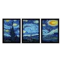cuadro decorativo enmarcado 3sc190 multicolor 35x45 cm 3 piezas