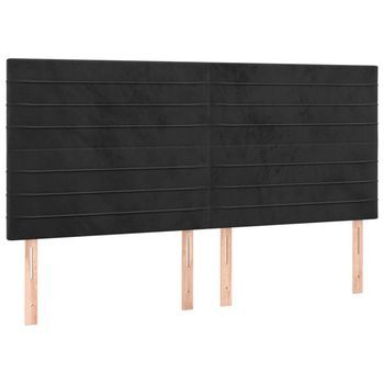 Cabecero Terciopelo Negro 180x5x118/128 Cm Vidaxl