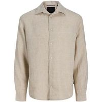 jack  jones camisa manga larga 12293563 lawrence linen-silver lining para hombre