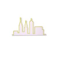 iluminacion led decorativa de plastico city skyline amarillo 32x61x2 cm