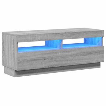 Mueble De Tv Con Luces Led Gris Sonoma 100x35x40 Cm