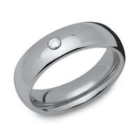 anillo de tungsteno circonita robusto