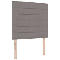 cama tipo box spring con tiras led taupe 120 x 190 cm tela vidaxl
