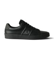 fred perry para hombre b3432-102 zapatillas de piel topspin negro 46 plano cordones casual