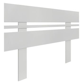 Dhome Cabecero Blanco 80cm Horizontal Estilo Ancho Con Patas Madera Reciclada Dm Herrajes Incluidos (80cm Horizontal Ancho, Blanco)