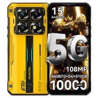 oukitel wp60 5g telefono resistente mtk 7025 36gb1224 ram 512gb rom pantalla hd de 72 120hz bateria 10000mah camara 108mp nfc android 15 telefono movil desbloqueado