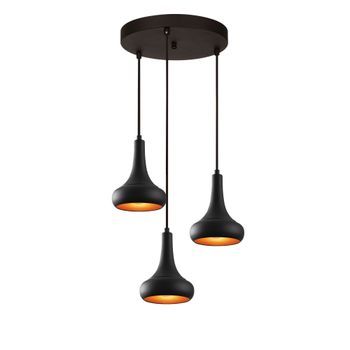Lámpara De Techo Berceste-n-1374 Negro Metal Diámetro 40x114 Cm