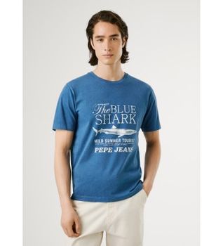 Pepe Jeans para hombre. PM5010115 Camiseta Mali azul (M), Casual, Algodón, Manga corta