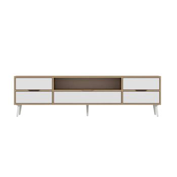 Mueble de tv elina con almacenamiento color blanco