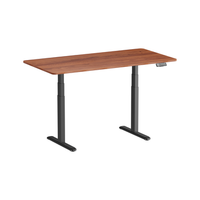 escritorio motorizado sentado de pie 150 x 75 cm tablero nogal con bordes redondeadosba