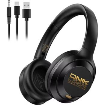 Auriculares Onikuma GT811 inalámbricos Bluetooth con Cancelación de Ruido, Micrófono y 55 h batería, Negro