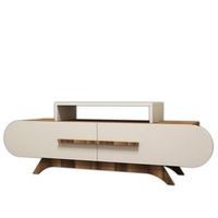 soporte de tv de madera rose - 145 x 36 x 49 cm - nogal crema