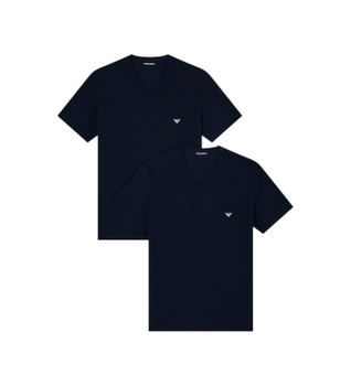 Emporio Armani para hombre. EM000392_AF14132 Set 2 camisetas de estar por casa de punto elástico con cuello de pico marino (XXL), Homewear,