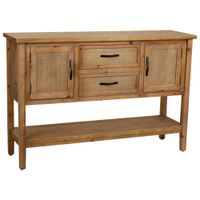 recibidor de madera y metal marron 122x35x815