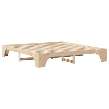 Cama Matrimonial | Cama Doble | Estructura De Cama Natural Madera De Pino Maciza 180 X 200 Cm Cfw49948