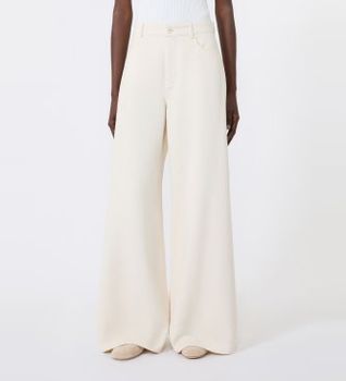 Weekend Max Mara para mujer. 2625136041650 Pantalón Ancho Canneti beige (38), Casual, Algodón