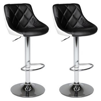 Pack De 2 Taburetes De Bar En Blanco Y Negro Jasper
