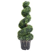planta espiral de boj artificial con macetero verde 100 cm vidaxl