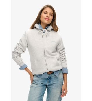 Superdry para mujer. W2012323A Sudadera Borg Lined Ziphood gris (S), Casual, Algodón