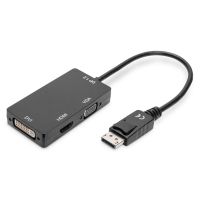 adaptador displayport 3 en 1 digitus 02 m a hdmi dvi y vga