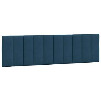 Cabecero De Cama | Panel De Cabecero | Decoración De Pared Acolchado Terciopelo Azul 180 Cm