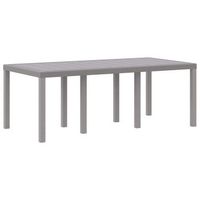 mesa de jardin  mesa de exterior gris claro 200 x 100 x 73 cm ratan sintetico