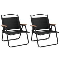 pack 2 uds sillas de camping tela oxford negro 54x43x59 cm