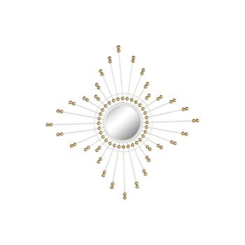 Espejo Metal Cristal 80x2,5x80 Blanco