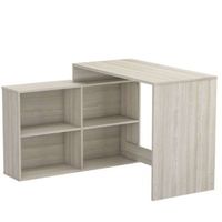 mesa escritorio con estanteria baja roble shannon de estudio despacho ordenador o dormitorio juvenil 2 montajes