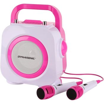 Dynasonic DK-201 Altavoz Karaoke con Micrófono Rosa