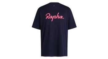 Camiseta manga corta rapha cotton logo azul hombre