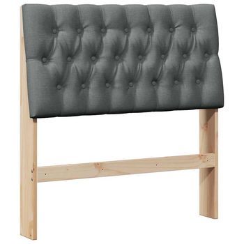 Cabecero，panel De Cabecero Tapizado Gris Oscuro 90 Cm Madera De Pino Macizo