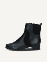 caprice bootie black made of leather and synthetic with block heel size 38
