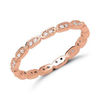Anillo de plata 925 rodiado circonita de oro rosa