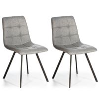set de 2 sillas comedor tapizadas en tela gris claro