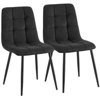 set de 2 sillas de comedor antibes de pana negro 55x45x84 cm clp
