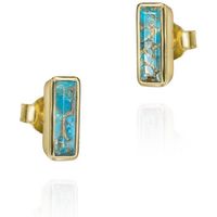 jorge revilla pendientes pendiente geometrico con turquesa en plata con bano de oro 18k para mujer