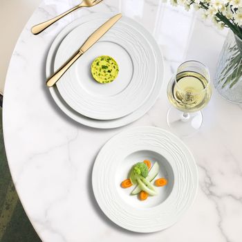 Servicio de vajilla de 18 piezas porcelana blanco