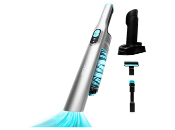 Aspirador de mano - Cecotec Conga Rockstar Micro Essential, 90 W, Ultraligero, 13 kPa, 40 min, 2 modos, Accesorio 2en1, Tapicería, Autocarga, Silver