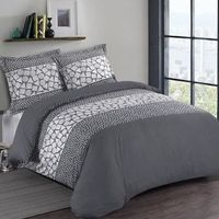 funda nordica vision arthur - 100 algodon - 1 funda nordica 200 x 200 cm  2 fundas de almohada 65 x 65 cm - gris antracita