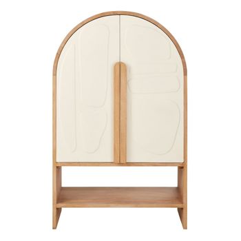 Armario de 2 puertas de madera maciza de mango y blanca