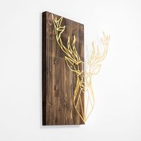 decoracion pared de madera deer1 oro nogal 56x58 cm