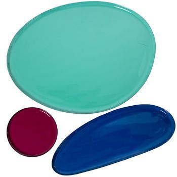 Set 3 Bandejas Verde, Azul Y Rosa Oscuro