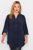 yours london blusa azul marino con media tapeta mujer curvy y tallas grandes yours