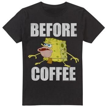 Spongebob Squarepants Camiseta Before Coffee Meme para hombre