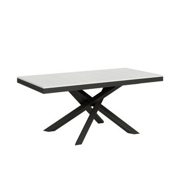 Mesa extensible 90x180/440 cm fresno blanco estructura antracita