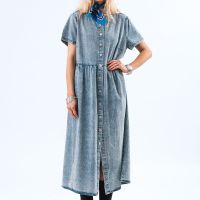 lollys laundry aliyall ls denim maxi dress - s