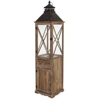 farol de madera marron 32x32x133h cm