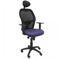 piqueras y crespo jorquera silla malla negra asiento bali azul claro con cabecero fijo