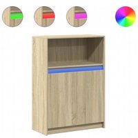 aparador con led madera de ingenieria roble sonoma 72x34x100 cm